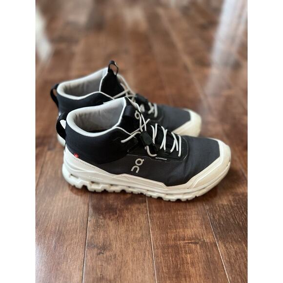 On Cloud Hero Mid Youth Shoes Size Y4 White Gray Waterproof Athletic Sneakers - Picture 2 of 10